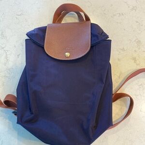Longchamp Brown and Purple Backpack Versatile and Stylish